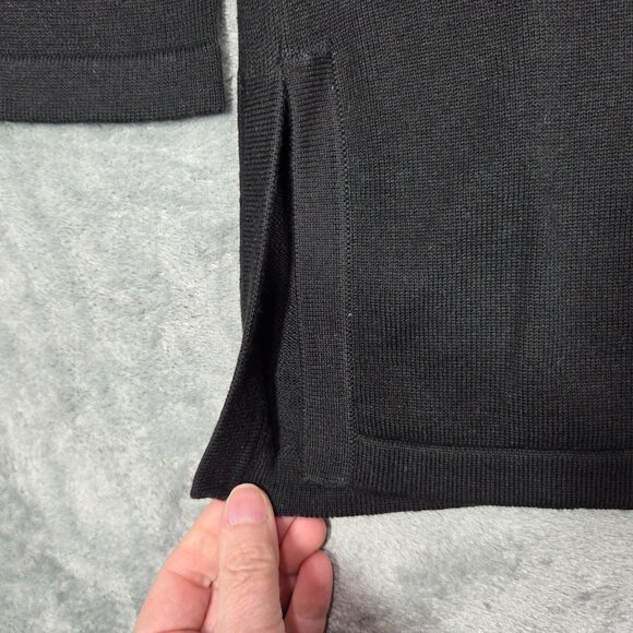 Bob Mackie Sweater Large Blue Black Embroidered Floral Boho Artsy Tunic NEW - Picture 5 of 8